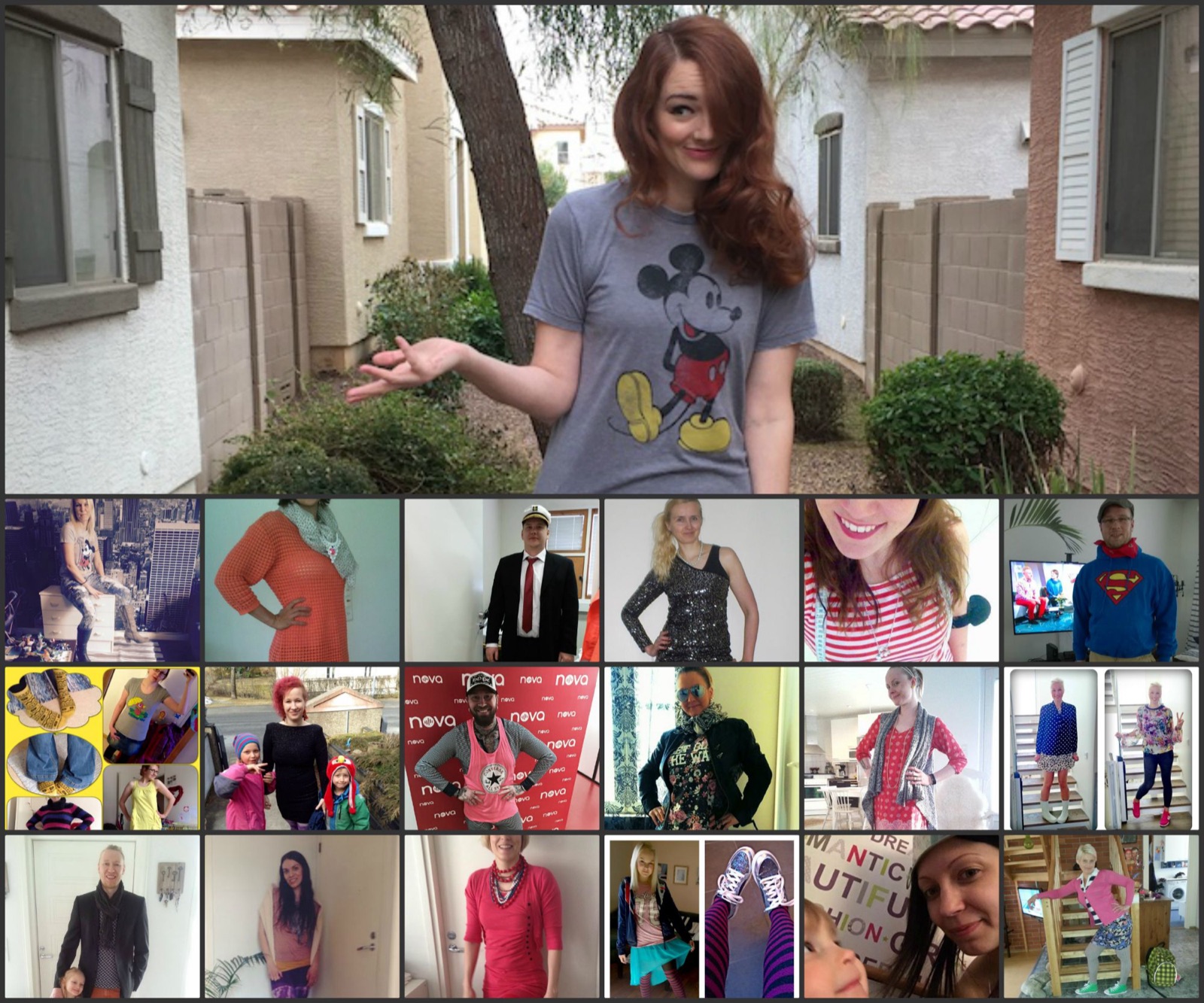 Collage of outfits from Let Your Child Dress You Day participants